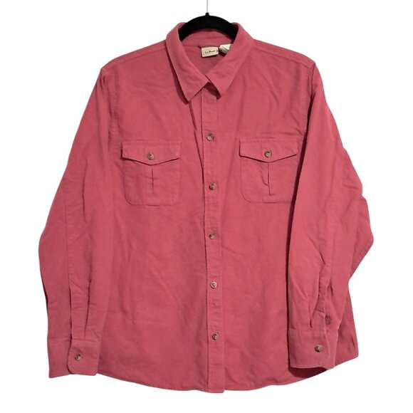 Vintage L.L. Bean Mens Chamois Cloth Shirt XL Salmon Red El Salvado Made Heavy C - Picture 1 of 9